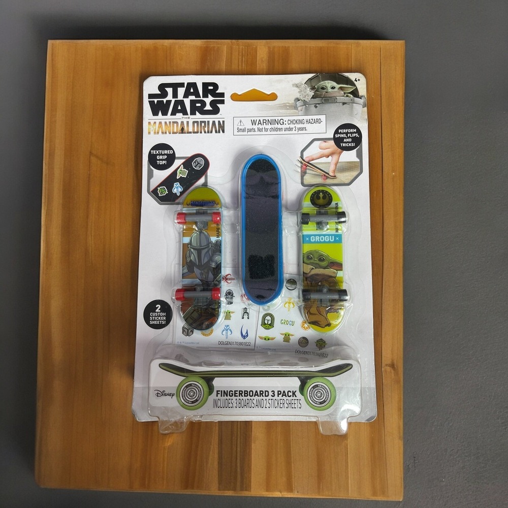 Star Wars The Mandalorian Fingerboard 3 Pack Includes 3 Boards & 2 Sticker Sheet